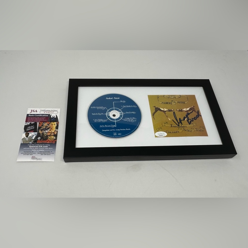 Isaac Brock signed Modest Mouse Everywhere‎ Parlor CD Booket Framed JSA COA
